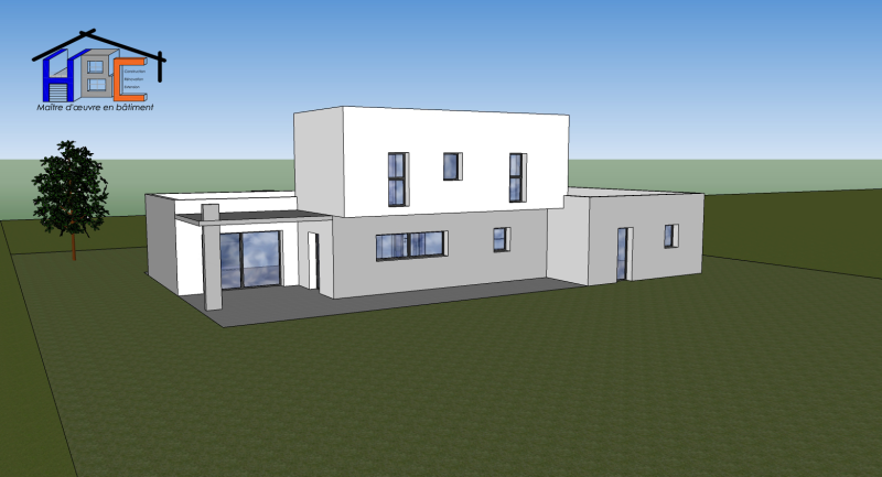 Vue 3D maison moderne Toul