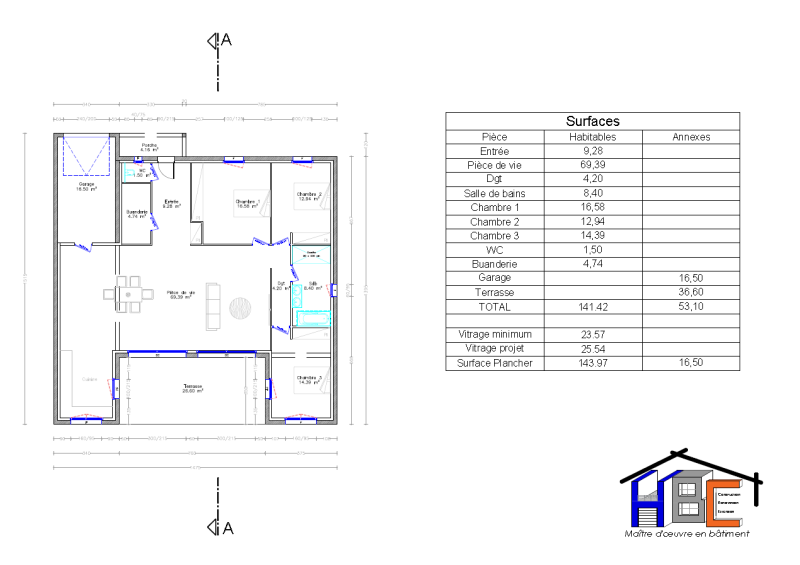 Plan maison individuelle Vaucouleurs