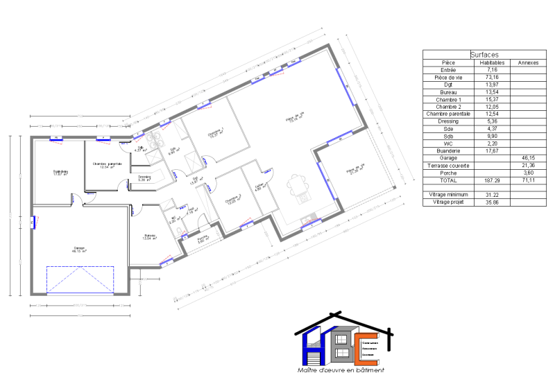 Conception d'une maison de plain-pied sur mesure avec piscine à Vézelise, proche de Nancy