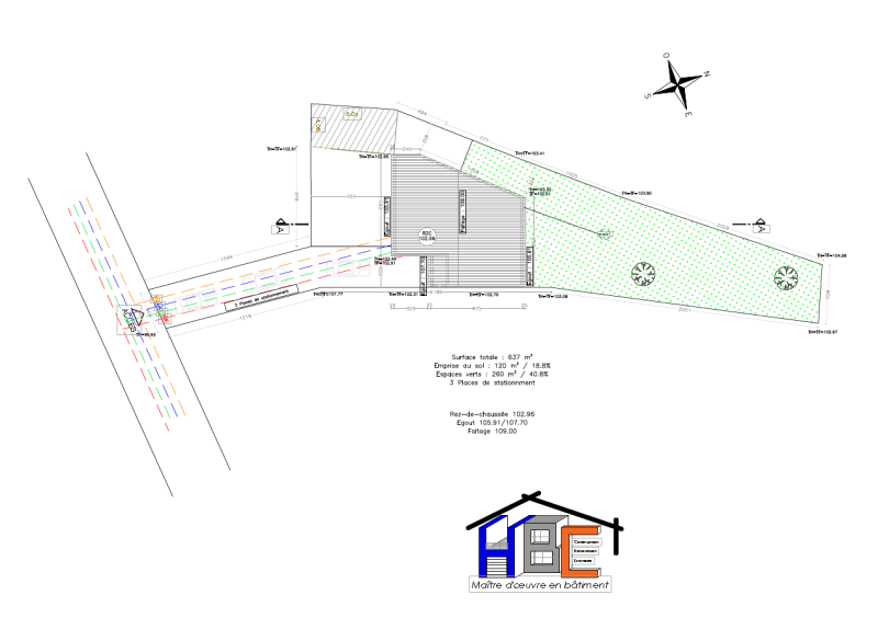 Plan masse construction neuve Pagney-derrière-Barine